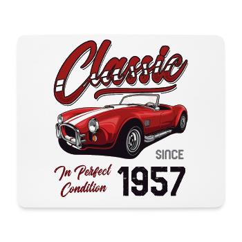 Je ne suis pas vieux Je suis une voiture classique Vintage Né en 1957 - Tapis de souris (format paysage) - blanc - Devant