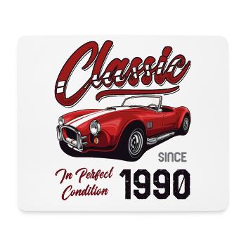 Je ne suis pas vieux Je suis une voiture classique vintage née en 1990 - Tapis de souris (format paysage) - blanc - Devant