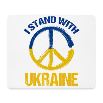 I Stand With Ukraine Peace Symbol Ukrainian - Mouse Pad (horizontal) - white - Front