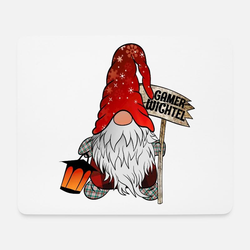 Gamer Wichtel Christmas Gnom - Mousepad (Querformat) - Weiß