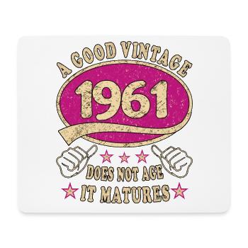 62nd Birthday 1961 '62 Good Vintage - Mouse Pad (horizontal) - white - Front
