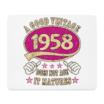 65th Birthday 1958 '65 Good Vintage - Mouse Pad (horizontal) - white - Front