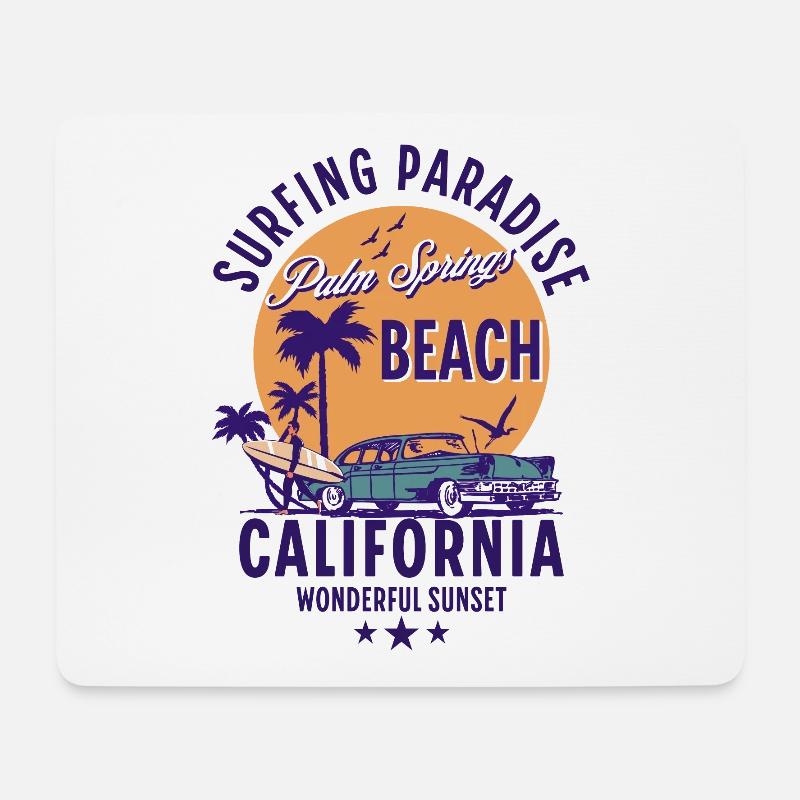 Palm Springs, Kalifornien, Surferparadies - Mousepad (Querformat) - Weiß