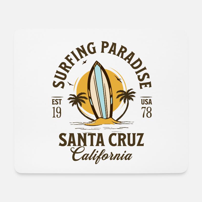 Santa Cruz Kalifornien Surfparadies - Mousepad (Querformat) - Weiß