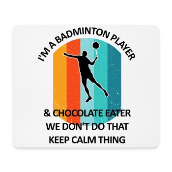 Badminton, Badminton, Badminton, Chocolat - Tapis de souris (format paysage) - blanc - Devant