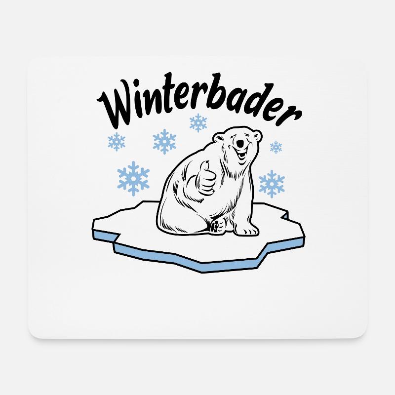 Winterbader Eisbaden Eisbad Spruch - Mousepad (Querformat) - Weiß