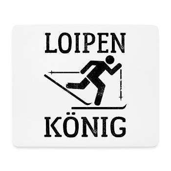 Loipen König Ski Langlauf, Wintersport, Skiurlaub - Mousepad (Querformat) - Weiß - Vorne