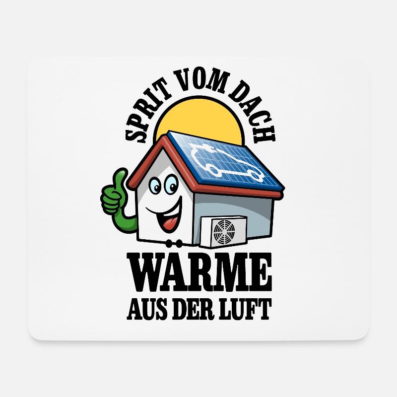 Öko Haus Sprit vom Dach Wärme aus der Luft - Mousepad (Querformat) - Weiß
