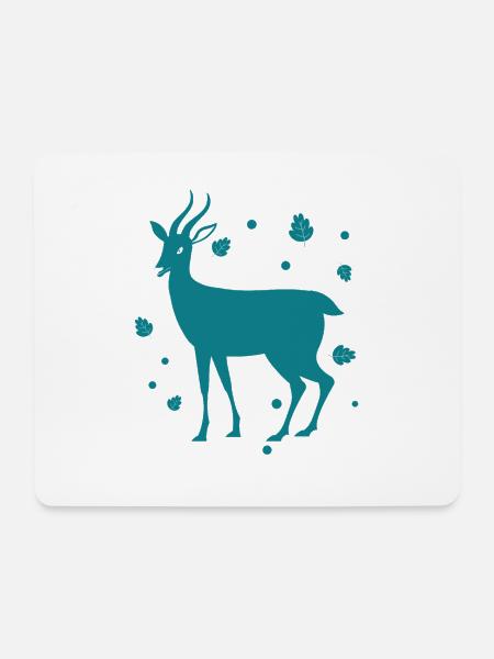 Hirsch - Wald Natur Tierschutz - Mousepad (Querformat) - Weiß