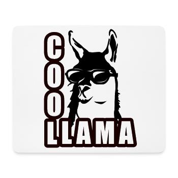 Cooles Lama mit Sonnenbrille - Mousepad (Querformat) - Weiß - Vorne
