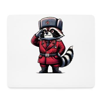 Communist Raccoon Cartoon - Mouse Pad (horizontal) - white - Front