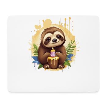Kids Birthday Cute Sloth - Mouse Pad (horizontal) - white - Front