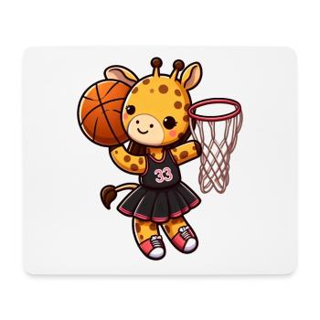 Baby giraffe throwing basket - Mouse Pad (horizontal) - white - Front