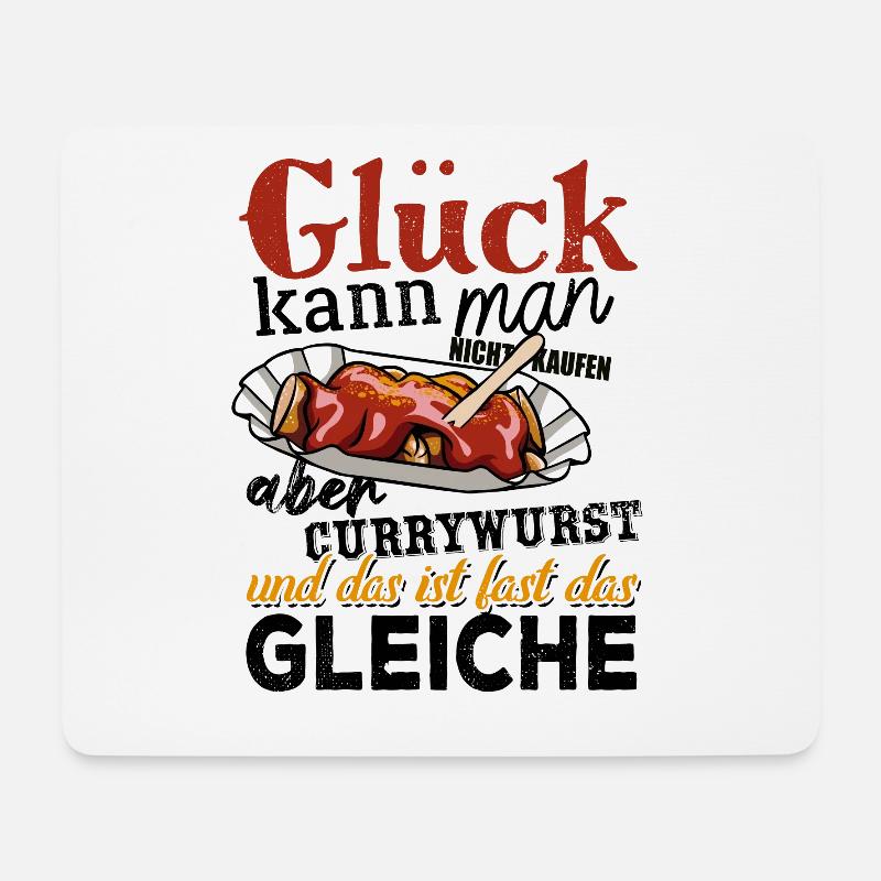 Glück kann man nicht kaufen - aber Currywurst - Mousepad (Querformat) - Weiß