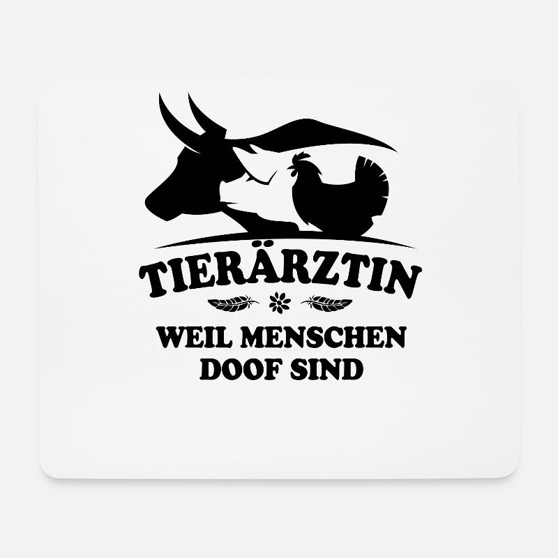 Tierärztin weil Menschen doof sind - Mousepad (Querformat) - Weiß