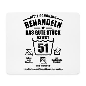 Schonend behandeln - 51. Geburtstag Geschenk - Mousepad (Querformat) - Weiß - Vorne