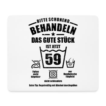 Schonend behandeln - 59. Geburtstag Geschenk - Mousepad (Querformat) - Weiß - Vorne