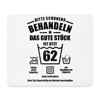 Schonend behandeln - 62. Geburtstag Geschenk - Mousepad (Querformat) - Weiß - Vorne