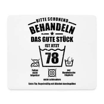 Schonend behandeln - 78. Geburtstag Geschenk - Mousepad (Querformat) - Weiß - Vorne