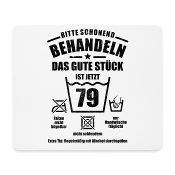 Schonend behandeln - 79. Geburtstag Geschenk - Mousepad (Querformat) - Weiß - Vorne