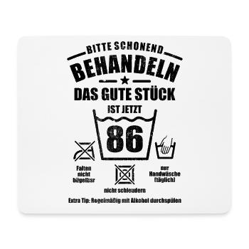 Schonend behandeln - 86. Geburtstag Geschenk - Mousepad (Querformat) - Weiß - Vorne