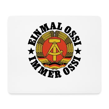 DDR Wappen, Einmal Ossi, Immer Ossi, Spruch - Mousepad (Querformat) - Weiß - Vorne