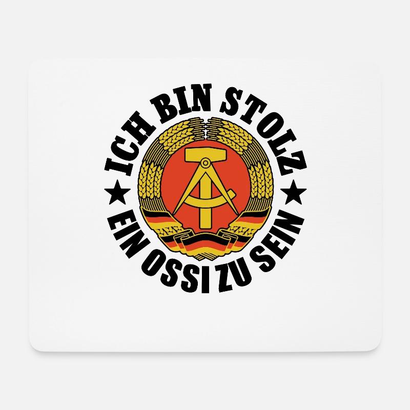 Ich bin stolz, ein Ossi zu sein, DDR, Geschenk - Mousepad (Querformat) - Weiß