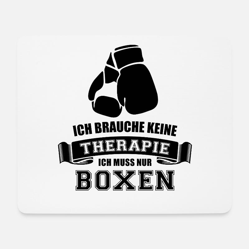 Ich brauche keine Therapie ich muss nur Boxen - Mousepad (Querformat) - Weiß