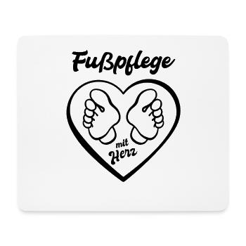 Füße - Fußpflege mit Herz - Podologin - Spruch - Mousepad (Querformat) - Weiß - Vorne