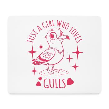 Just a girl who loves gulls - Cartoon - Mousepad (Querformat) - Weiß - Vorne