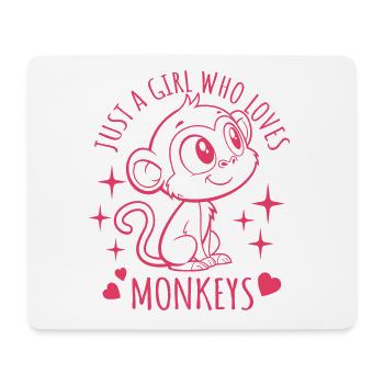 Just a girl who loves monkeys - Cartoon - Mouse Pad (horizontal) - white - Front