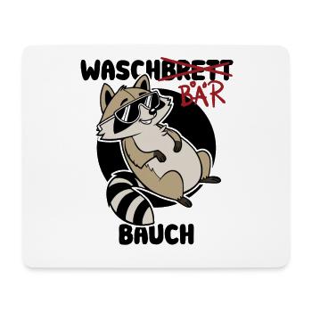 Waschbär Bauch - Waschbrett Bauch Geschenk - Mousepad (Querformat) - Weiß - Vorne