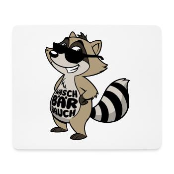 Waschbär Bauch - Waschbrett Bauch Sport Geschenk - Mousepad (Querformat) - Weiß - Vorne