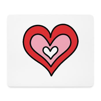 Coeur dessiné à la main - Tapis de souris (format paysage) - blanc - Devant