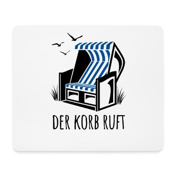 Der Korb ruft - Strandkorb - Meer - Urlaub - Mousepad (Querformat) - Weiß - Vorne