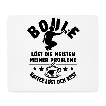 Boule löst meine Probleme - Kaffee Spruch - Mousepad (Querformat) - Weiß - Vorne