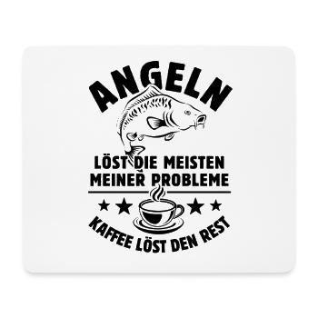 Angeln löst meine Probleme - Kaffee Spruch - Mousepad (Querformat) - Weiß - Vorne