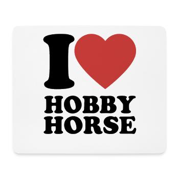 J’aime hobby cheval - Coeur - Hobby - Tapis de souris (format paysage) - blanc - Devant