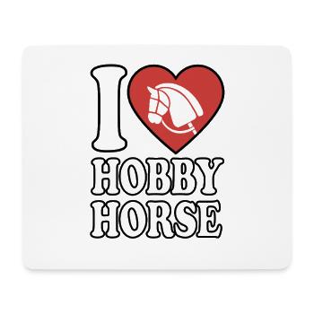 J’aime hobby cheval - Coeur - Hobby - Tapis de souris (format paysage) - blanc - Devant