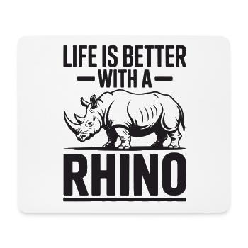 Rhinocéros - Tapis de souris (format paysage) - blanc - Devant