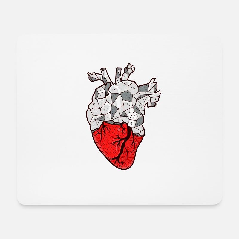 Steinherz | Herz aus Stein | Stone heart - Mousepad (Querformat) - Weiß