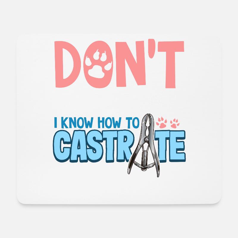 Tierarzt Kastration Tierarzt Castrate Jok - Mousepad (Querformat) - Weiß
