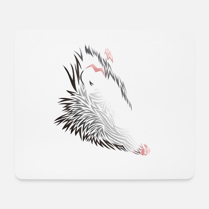 Tribal Opossum - Mousepad (Querformat) - Weiß