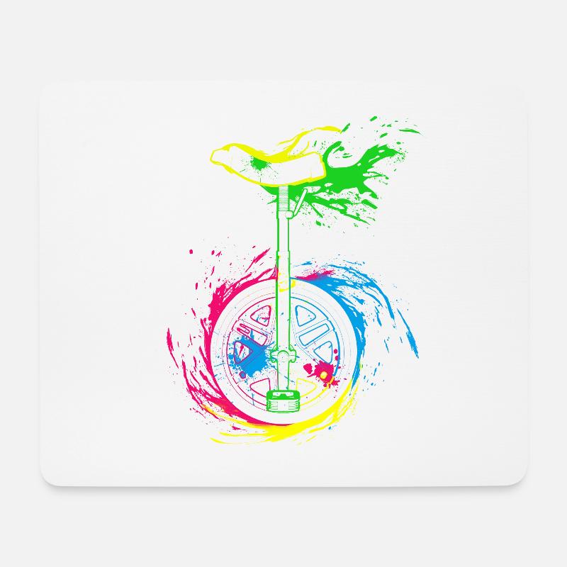 Splash Einrad - Mousepad (Querformat) - Weiß