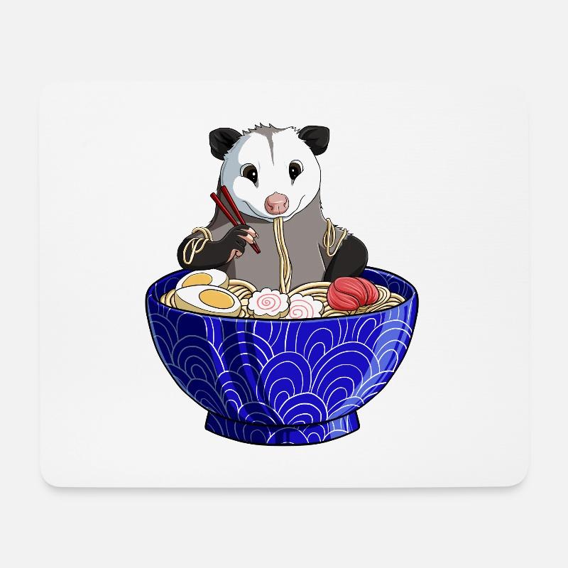 Opposum Ramen - Mousepad (Querformat) - Weiß