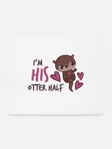 His Otter half - süßer Partnerlook für Sie, Otter - Mousepad (Querformat) - Weiß