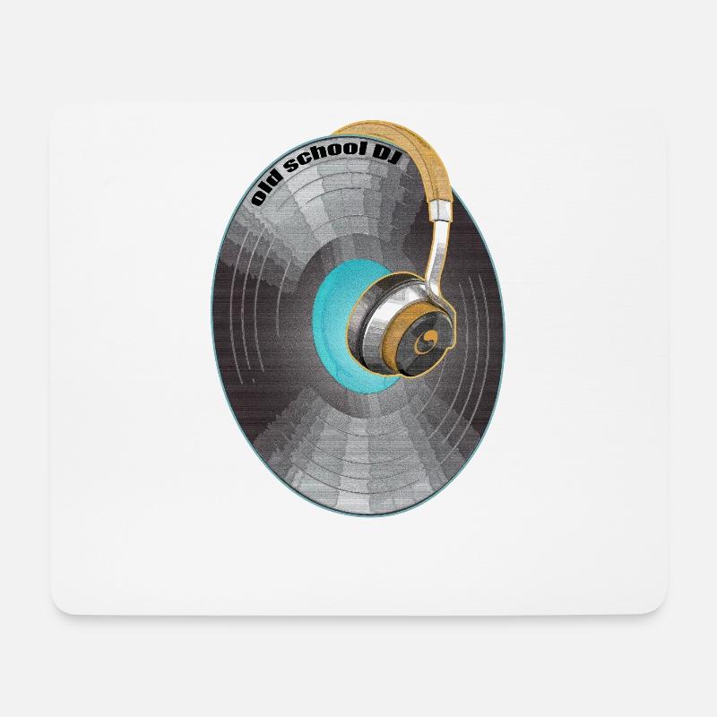 OLD SCHOOL DJ, 60er 70er 80er 90er Jahre VINYL - Mousepad (Querformat) - Weiß