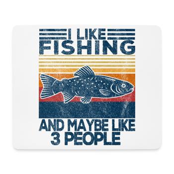 Fishing Fisher Fishermen Funny Quote Retro Vintage - Mouse Pad (horizontal) - white - Front