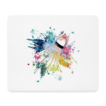 Wasserfabe Farbexplosion Splash Design Federball - Mousepad (Querformat) - Weiß - Vorne