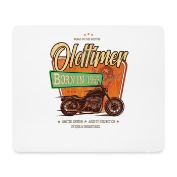 Oldtimer Motorrad geboren 1963 Geburtstag Geschenk - Mousepad (Querformat) - Weiß - Vorne